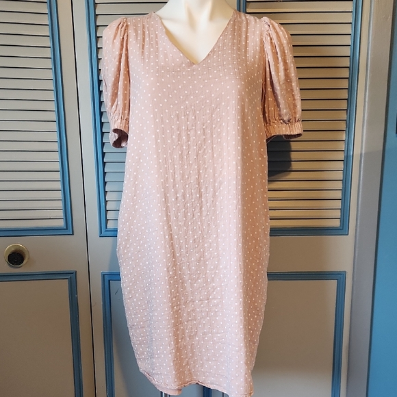 DAVI & DANI Dresses & Skirts - Davi & Dani Blush Polka Dot Midi Dress